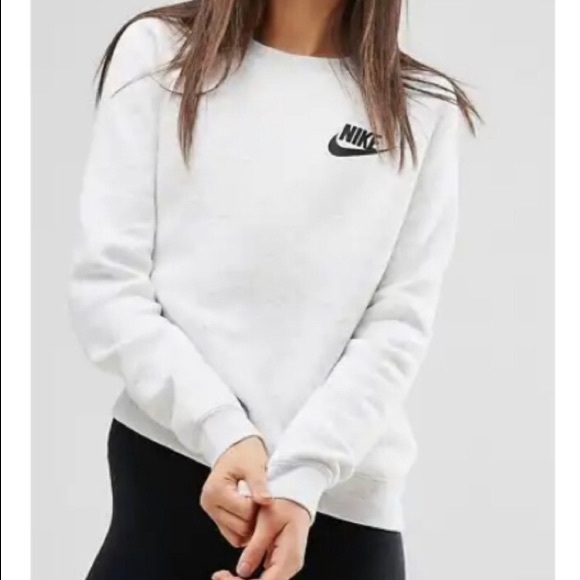 Nike Sweaters - Nike White Logo Crew Neck Large